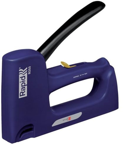 Rapid Handtacker R253, Tacker für Holz und Stoffe, Leicht, 2-Stufen-Schlagkraftregelung, für Klammern Typ 53, 6-14mm