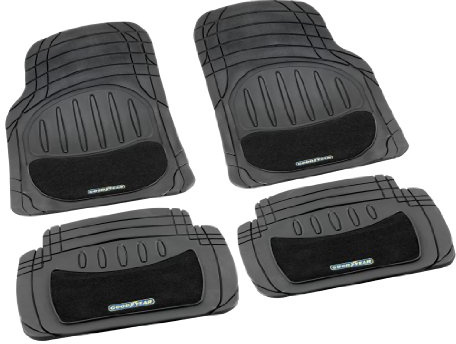 Goodyear 77136 Set Tappeti Auto in Gomma e Moquette, Universali e Sagomabili, Nero