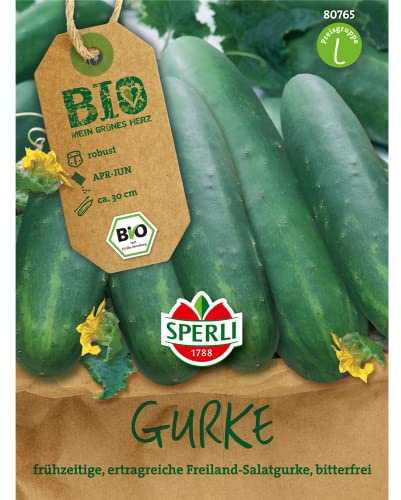 Sperli BIO Salatgurkensamen Freiland 80765, Gemüsesaat | Bewährte Sorte, bitterfreie Freilandsorte