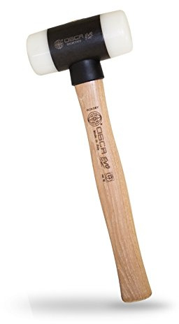 OSCA 12.6 EVO Soft Face Hammer with Steel Body, Interchangeable Nylon Tips & Hickory Handle, 2 lbs, 090HN50