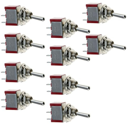 Mintice 10 Pièces Miniature Interrupteurs à Bascule pour Tableau de Bord SPST Interrupteur A Bascule Etanche Interrupteurs a Levier ON/OFF 2 Broches