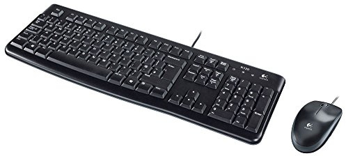 Logitech MK120 Kabelgebundenes Tastatur-Maus-Set | Optische Maus, USB-Anschluss, PC/Laptop, Russisches Layout - Schwarz