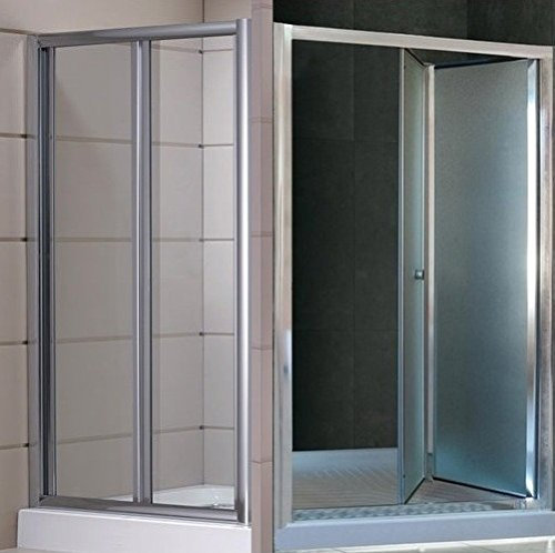 Bagno Italia Puerta de ducha para nicho 90 cm de fuelle libro con cristal mate o transparente I