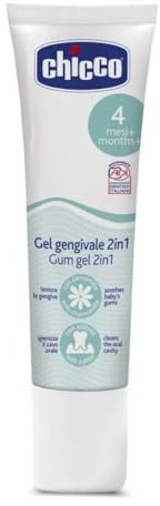Chicco Gum Gel 2 n 1 for Children, Antibacterial, Soothing and Sanitizing, Multicoloured, 30 ml, Pack of 1