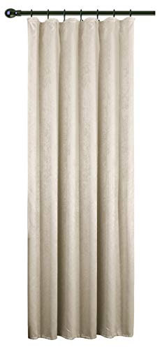 WOLTU Gardinen Blickdicht Thermovorhang Kälteschutz mit Kräuselband, 250g/m² Schwere Verdunklungsvorhänge Wärmeisolierende Vorhänge Damast Optik Wohnzimmer Schlafzimmer, 135x225cm Creme (1 Stück)