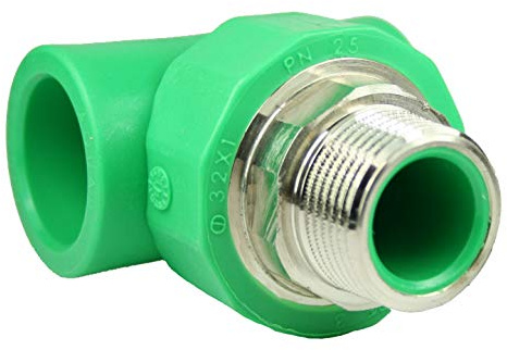 PPR Aqua-Plus T-Stück für 32mm Rohre und 1 Zoll Außengewinde