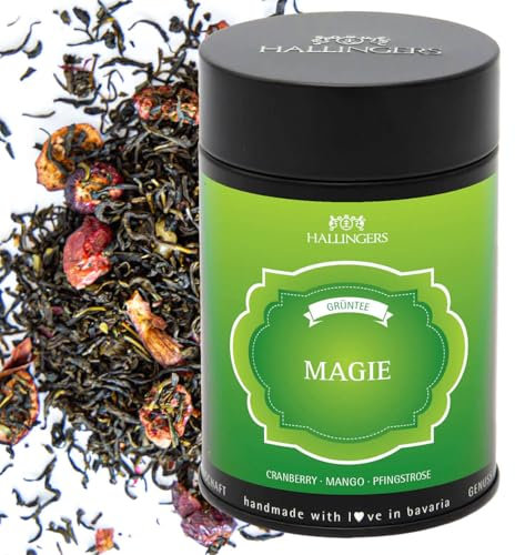 Hallingers Genuss Manufaktur Loser Grün-Tee mit Cranberry, Mango & Pfingstrose