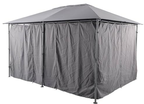 Jeu de 6 Rideaux Gris Ardoise pour la tonnelle Santorini 3 x 4m