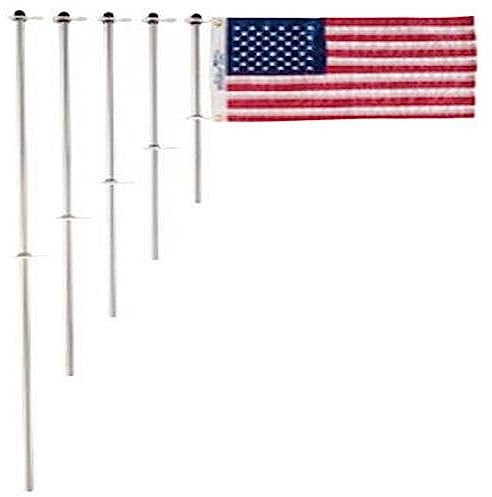 Taylor Made Boat Flag Pole with Charlevoix Clips, 3/4 Diameter 30 Staff, Anodized Aluminum, Adjustable Bottom Clip and O-Ring, Any Size Flags - 917