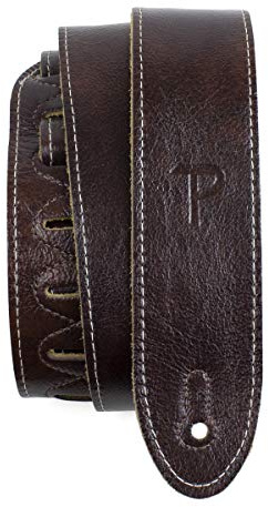 Perri's Leathers Ltd. – gitarrrem – italienskt läder – mahogny – justerbar – för akustiska/elgitarrer – tillverkad i Kanada (BM2-6698)