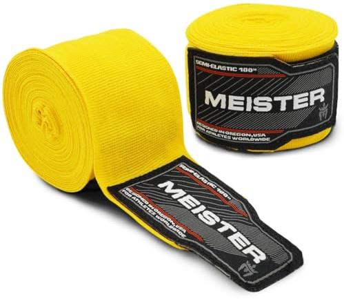 Meister Erwachsene 180 Zoll (457cm) Semi-Elastische Handbandagen für MMA & Boxen (Paar)