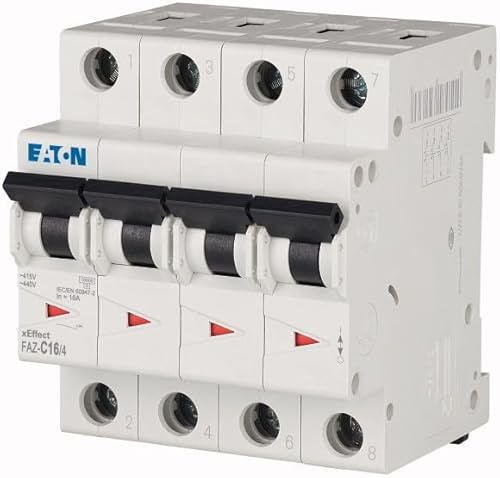 Eaton MCB Leitungsschutzschalter Typ C, 4-polig 16A 240 → 415V, Abschaltvermögen 10 kA xEffect