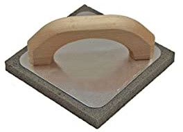 Nespoli Reibebrett Schwamm Griff Holz 14 x 14 cm