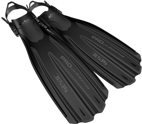 SEAC Propulsion, Aletas de Buceo con Correa Ajustable, Made in Italy