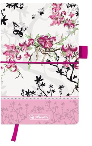Herlitz Notizbuch Ladylike Bloom, my.book fashion, Leinenbezug, A5, liniert, 96 Blatt (Notizbuch)