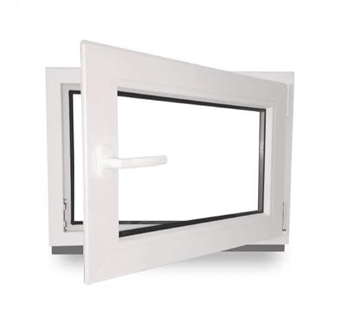 Kellerfenster - Kunststoff - Fenster - weiß - BxH: 70x60cm - DIN Rechts - 3-Fach-Verglasung - Wunschmaße ohne Aufpreis