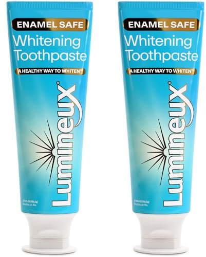 Lumineux Teeth Whitening Toothpaste 2 Pack Peroxide Free Enamel Safe for Sensitive Whiter Teeth, Fluoride Free, No Alcohol, Artificial Colors, SLS Free Dentist Formulated - 3.75 Oz