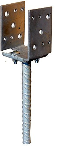 Stützenfuss vz U-Form 80-160 mm seitenverstellbar, Montage in Beton
