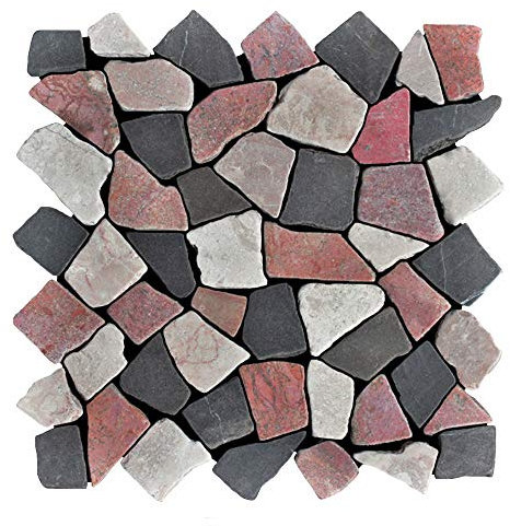 Mosaikfliesen - M-1-015 - 1 m² = 11 Fliesen - Marmor Bruchsteinmosaik Wandfliesen Bodenfliesen - Naturstein Fliesen Lager Verkauf Stein-Mosaik Herne NRW