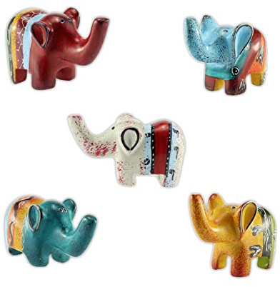 Budawi® Elefant Figur aus Speckstein | Glückselefant Handarbeit – Naturstein Figur in verschiedenen Ausführungen (1 Stück)
