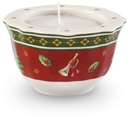Villeroy & Boch - Toy's Delight Teelichthalter rot, Kerzenhalter Weihnachten, Weihnachtsteelichthalter, Weihnachtsdeko Toys, Wichtelgeschenk Weihnachtlich, Premium Porzellan