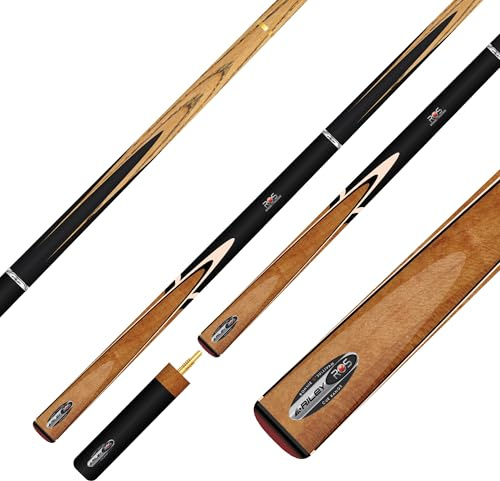 Winsport Queue Snooker Set Ronnie O'sullivan RS-1, 3-teiliger Queue, Queuetasche, 1 Verlängerung 10 mm Klebeleder
