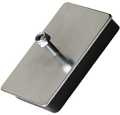 Magnetplatte Magnet-System 79 mm x 53 mm x 12 mm mit Gewinde M6 - Haftkraft 10 kg - Magnetpad Dach-Magnet - Anti-Rutsch-Gummierung - ideal für die Befestigung von Dachschildern und Dachleuchten