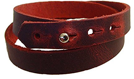 Wickel Lederarmband Farbe rot Armschmuck Echtleder 1,5 cm breit