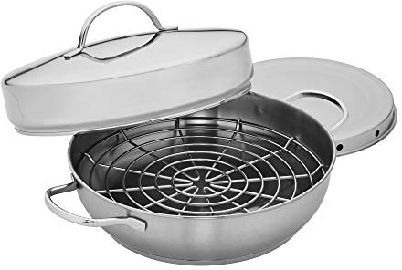 Demeyere Resto Räucherset aus Edelstahl, silberfarben, 29,2 cm, 4-teilig