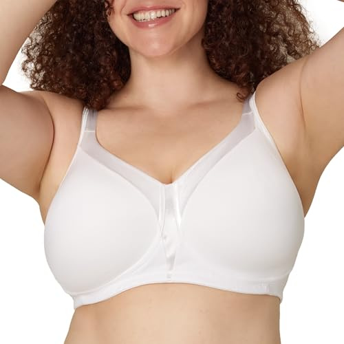 PLAYTEX Womens 18 Hour Silky Soft Smoothing Wireless Bra, Full-coverage T-shirt Single Or 2-pack Bras, White, 44B US