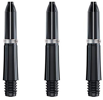 RED DRAGON Nylon Ring Grip Dart Extra Short Black Stems - 8 Sets per Pack (24 Stems in total)