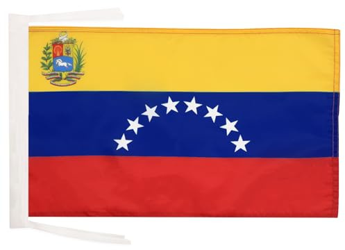 AZ FLAG Bandera Venezuela 45x30 cm Venezuelana Poliéster 100D Cuerdas | Uso interior y exterior Enseña costuras dobles y bordes reforzados