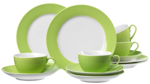 Ritzenhoff & Breker Kaffeeservice Doppio, 12-teilig, Porzellangeschirr, Grün
