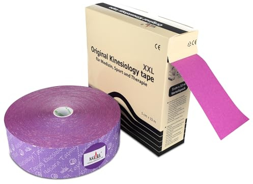 Nasara Original kinesiologi fysio XXL tejp för sport och medicin, rullstorlek 5 cm x 32 m, lila