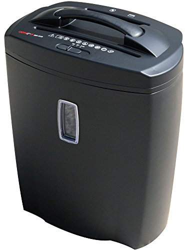 Genie 580 XCD Aktenvernichter; bis zu 10 Blatt; Partikelschnitt (Sicherheitsstufe P-4); mit CD - Shredder; inkl. Papierkorb; schwarz, 350 x 215 x 450 mm