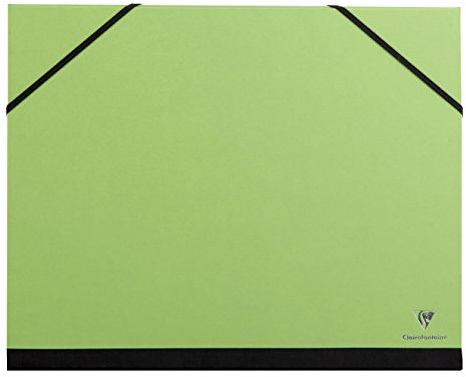 Clairefontaine 44604C Zeichenmappe (Gummizug, DIN A4+, 26 x 33 cm, ideal zur Aufbewahrung Ihrer Werke) grün
