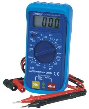 Draper 52320 Electrician Digital Multimeter with 16 Function,Blue