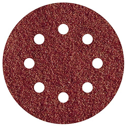 wolfcraft 5 Haft-Schleifscheiben Holz & Metall Ø 125 mm I 2253000 I Körnung 240 I für Exzenterschleifer I Hohe Standzeit und universell einsetzbar I Korund I gelocht