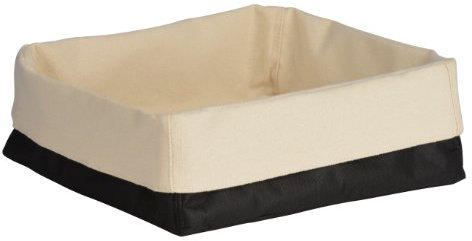 Premier Housewares 1901100 Cestino per Pane in Poliestere Nero e Cotone Crema