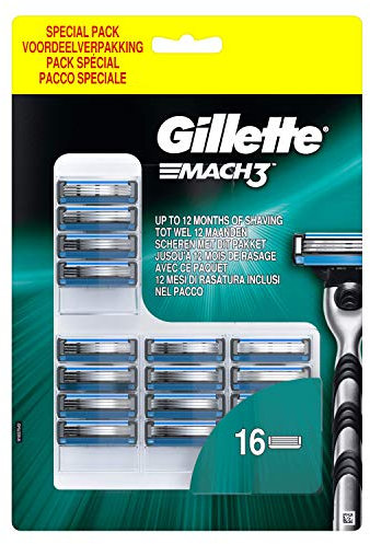 Gilette Mach3 Razor For Men + Ersatzklingen, 16 Stück