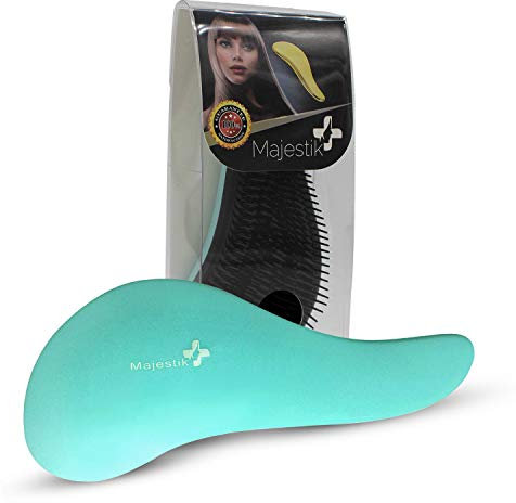 Spazzola districante per capelli, qualità del salone, spazzola bagnata e asciutta per grovigli senza dolore, ideale per capelli spessi, ondulati, ricci o sottili su donne, ragazze e bambini (Blu)