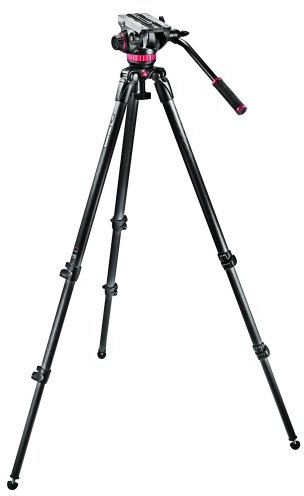 Manfrotto MVK502C Treppiede con Borsa, Controbilanciamento Fisso per Video con DSLR e Videocamere, 3 Sezioni a Tubo Singolo, Carbonio, Nero
