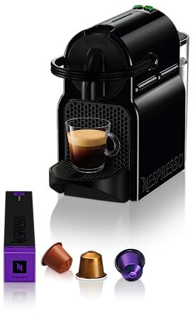 Nespresso De'Longhi EN 80.B Inissia Kapselmaschine, Hochdruckpumpe und Energiesparfunktion, Automatische Power Off 9 Minuten, Tassenfüllmenge für Espresso und Lungo, 0.7 l Wassertank, Schwarz