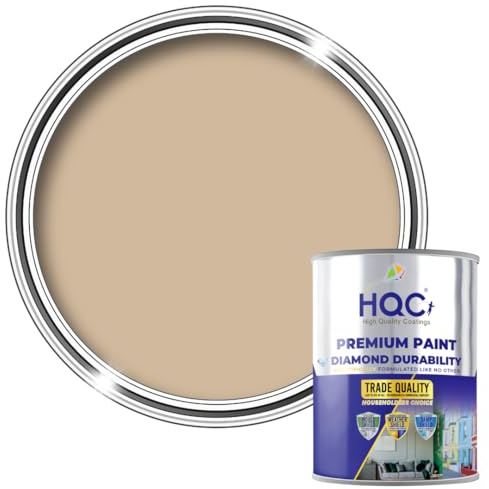 HQC Weather Shield Beige Smooth Masonry Paint | 1L in 30+ Colours | Storm Proof, Scrub Resistance & Waterproof | Weatherproof Technology Designed with Acrylic Resin for Ultimate Protection