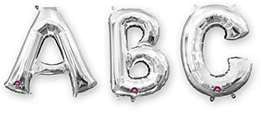 Amscan 3304211 - MiniShape Buchstabe P Silber Folienballon, 22cm x 33cm, Luftballon