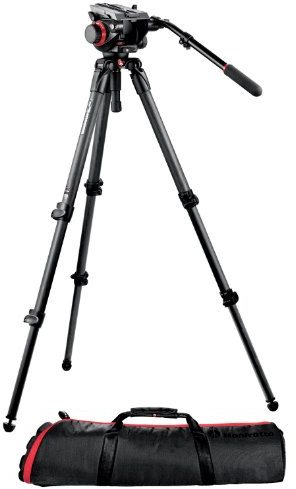 Manfrotto 504HD,535K Kit Trépied Carbone 535K avec Rotule Vidéo 504HD + Sac Noir