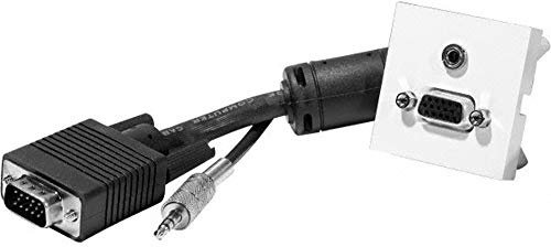 CONECTICPLUS Prise Murale VGA + Audio (Jack 3.5) avec câble de 15m - 45x45