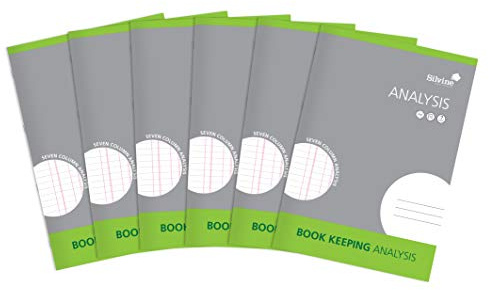 Silvine Réf SJA4A-P Lot de 6 livres d'analyse Format A4 32 pages imprimées 7 colonnes