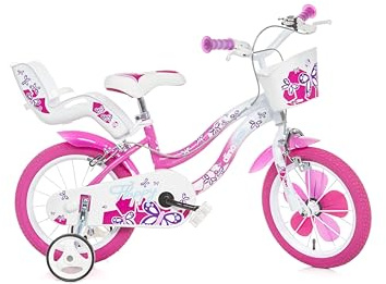 146R 14 Zoll (35,5 cm) Mädchenfahrrad mit Bremse, weiß abgesetzt