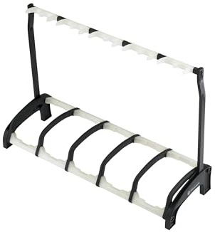 K&M 17515 5-fach Gitarrenständer Guardian 5 Schwarz mit transluzenten Elementen - Für Nitrolackgeeignet